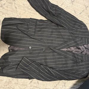 Men's Black Pinstripe Blazer
